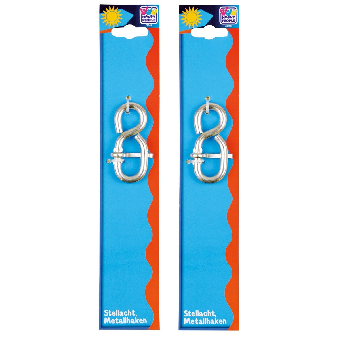 4x Stelhaken / metaalhaken 8 cm voor aanpassen lengte schommeltouw -