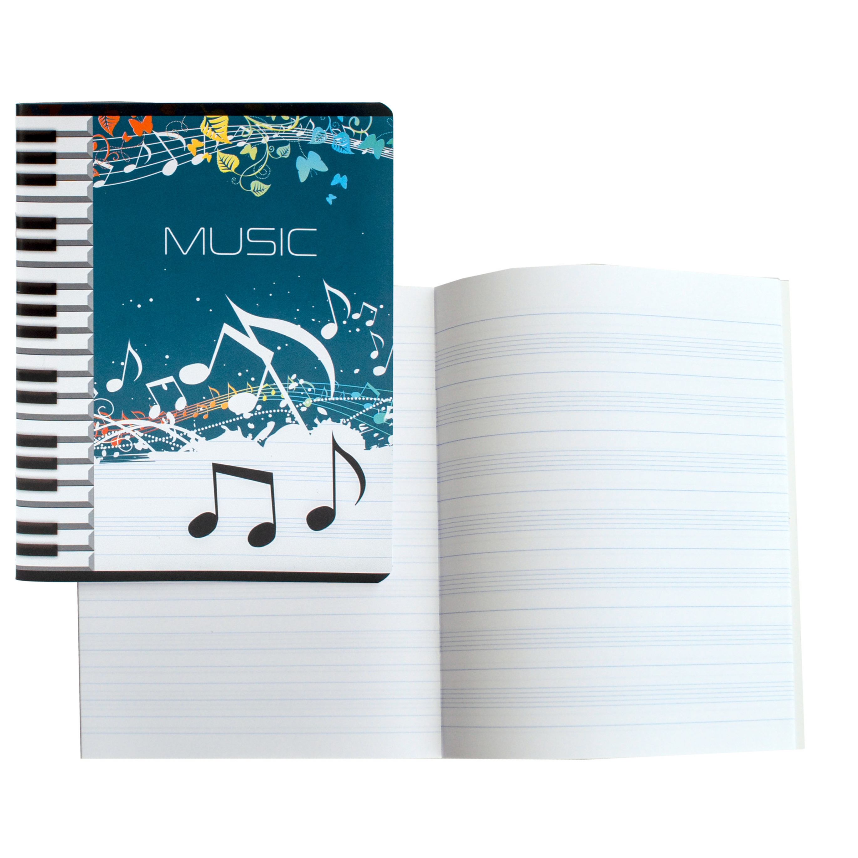 6x A5 muziekschriften met notenbalken -