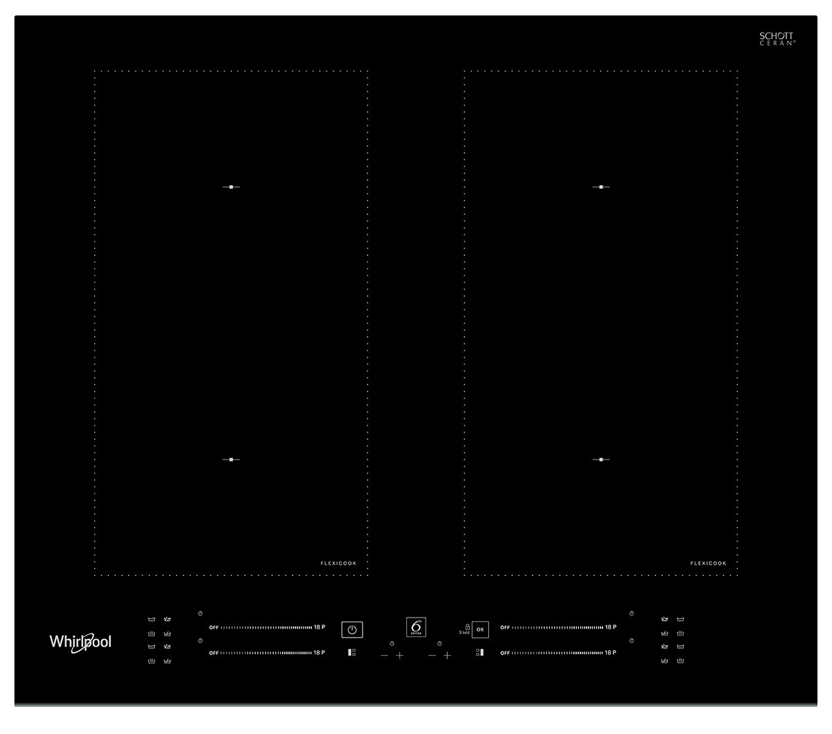Whirlpool WL S3160 BF Inductie inbouwkookplaat Zwart