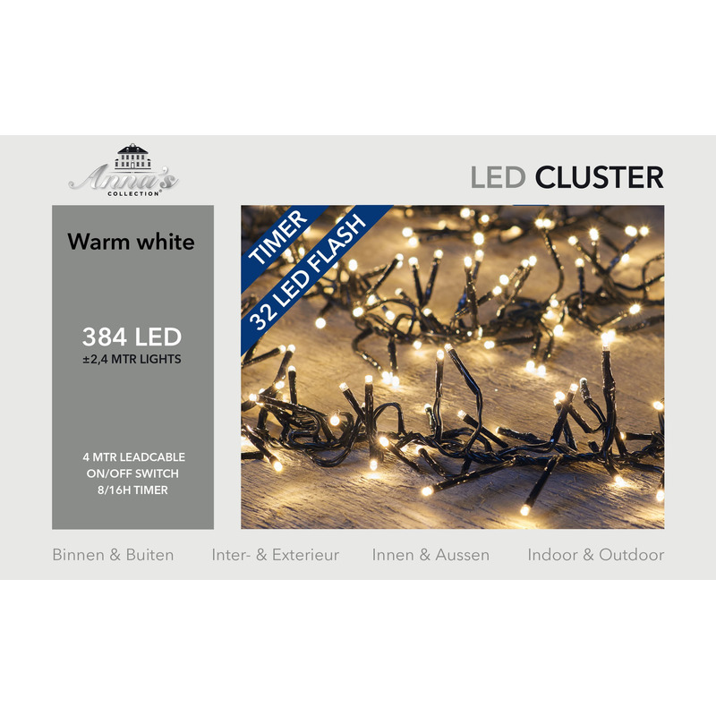 Anna's Collection Clusterverlichting - timer - 384 warm wit leds -
