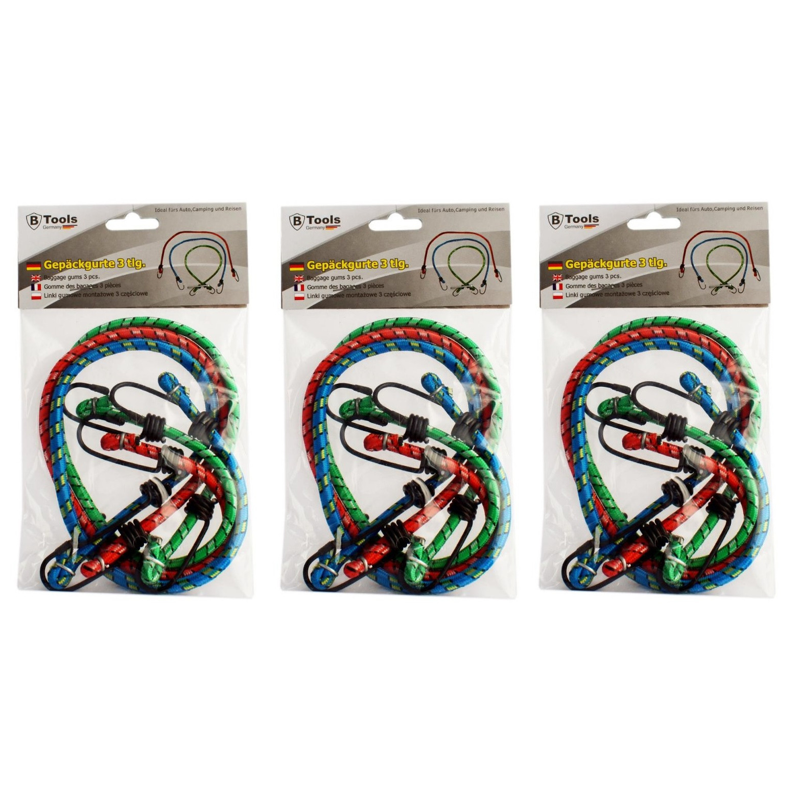 9x Bagagespinnen/snelbinders 60 cm -