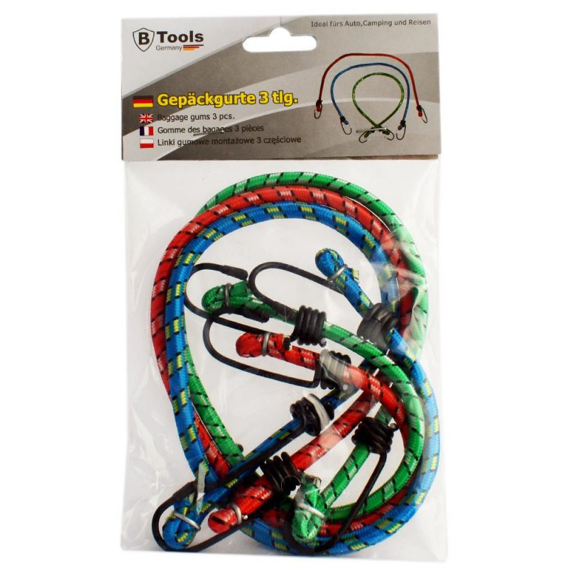 3x Bagagespinnen/snelbinders 60 cm -