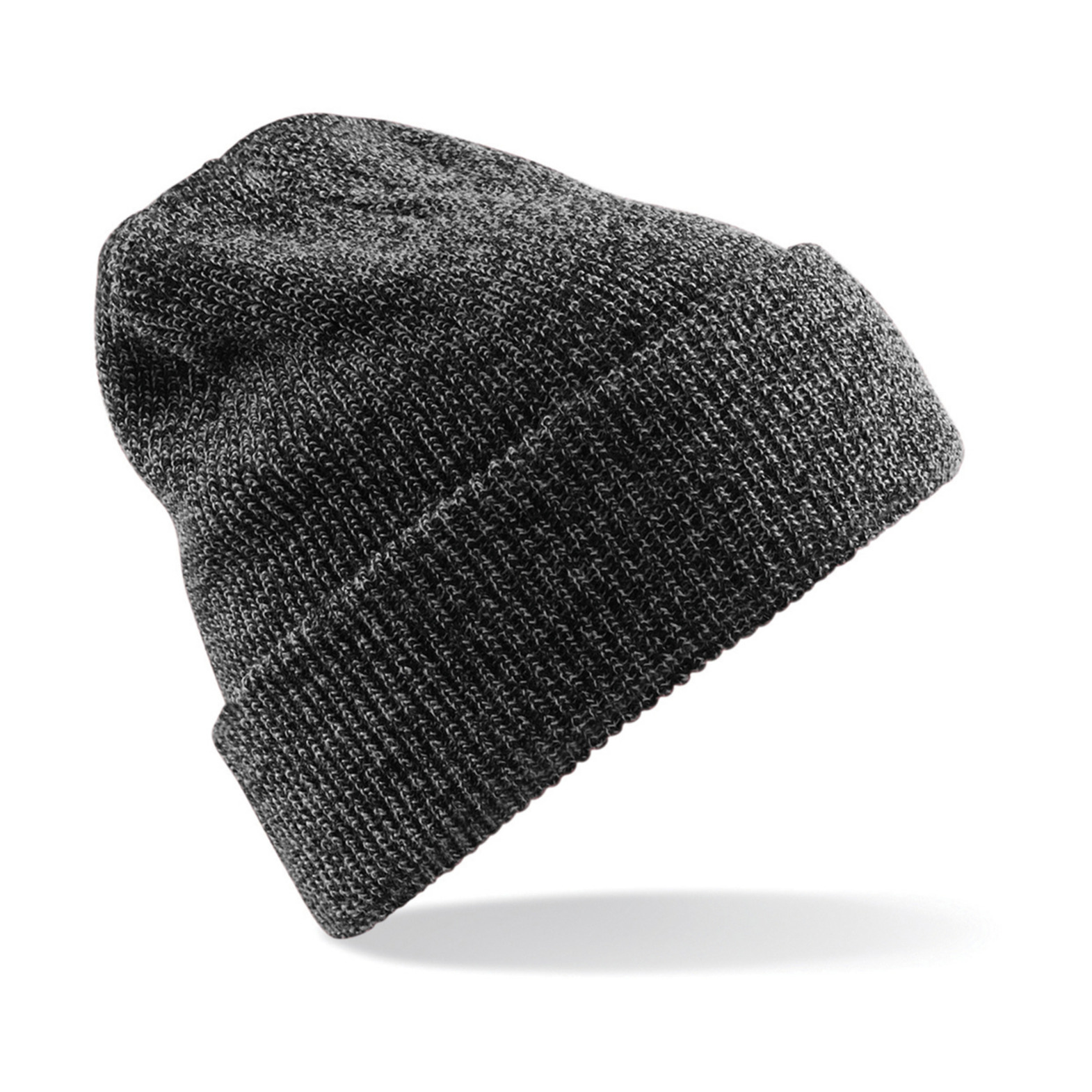 Beechfield Heritage Beanie - gebreid - wintermuts - donkergrijs - volwassenen - Dames / herenmuts One size -