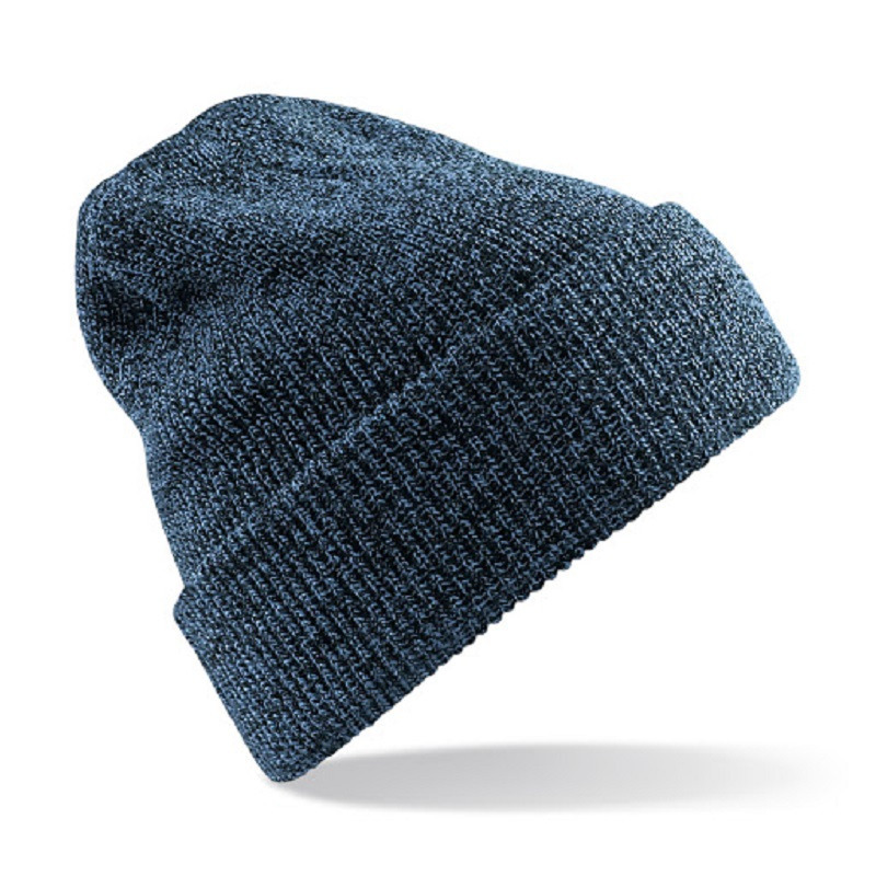 Beechfield Heritage Beanie - gebreid - wintermuts - petrol blauw - volwassenen - Dames / herenmuts One size -