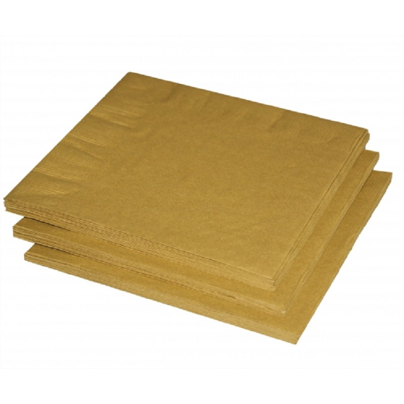Uni kleur tafel servetten - goud - 120x stuks - 33 x 33 cm - Papier -