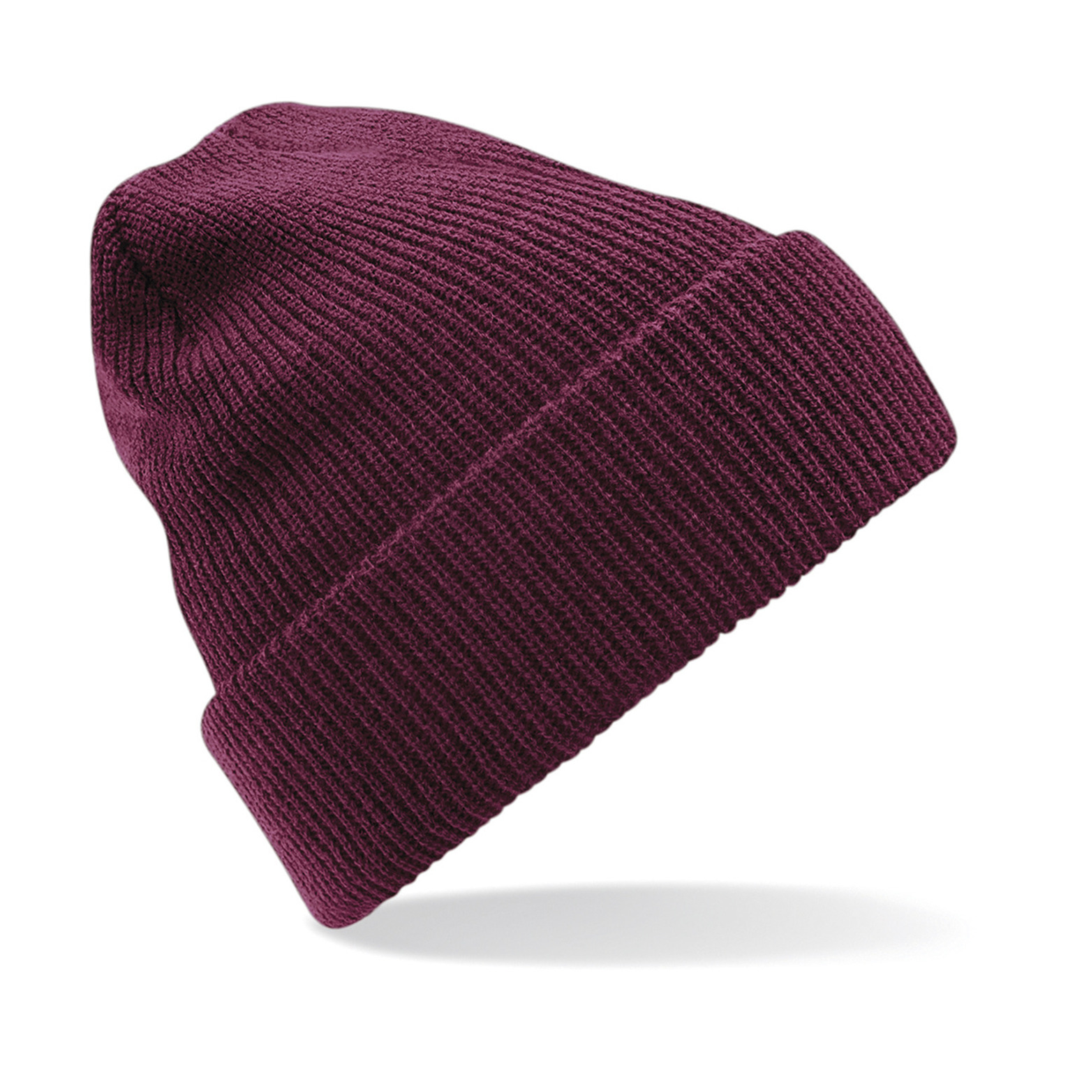 Gebreide Heritage Beanie wintermuts - bordeaux rood - volwassenen - Damesmuts - herenmuts One size -