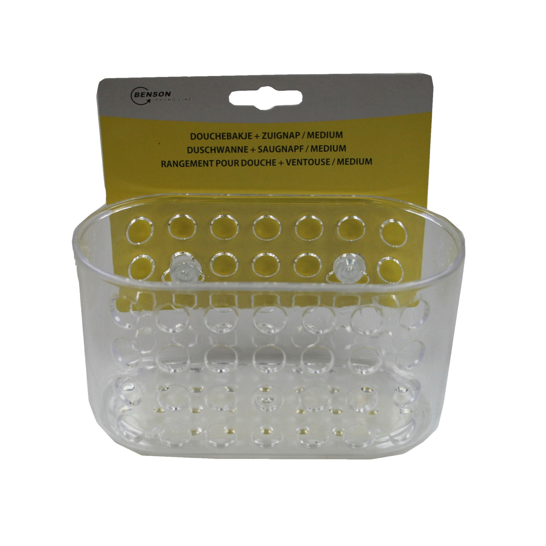 Douchebakje transparant met zuignappen 15.5 x 8 x 8 cm -