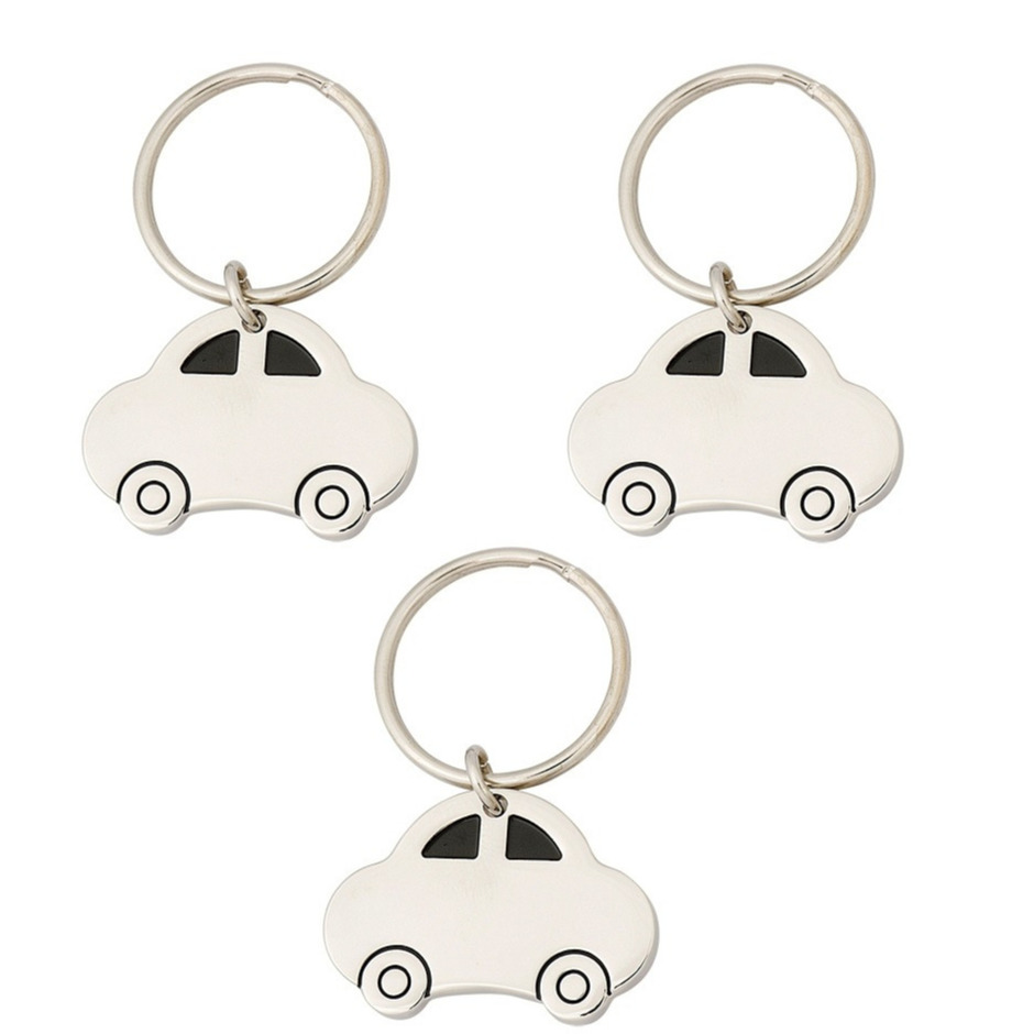 Sleutelhangers met auto van 4,5 cm - 3x stuks - Rijbewijs gehaald/geslaagd/nieuwe auto cadeautjes -