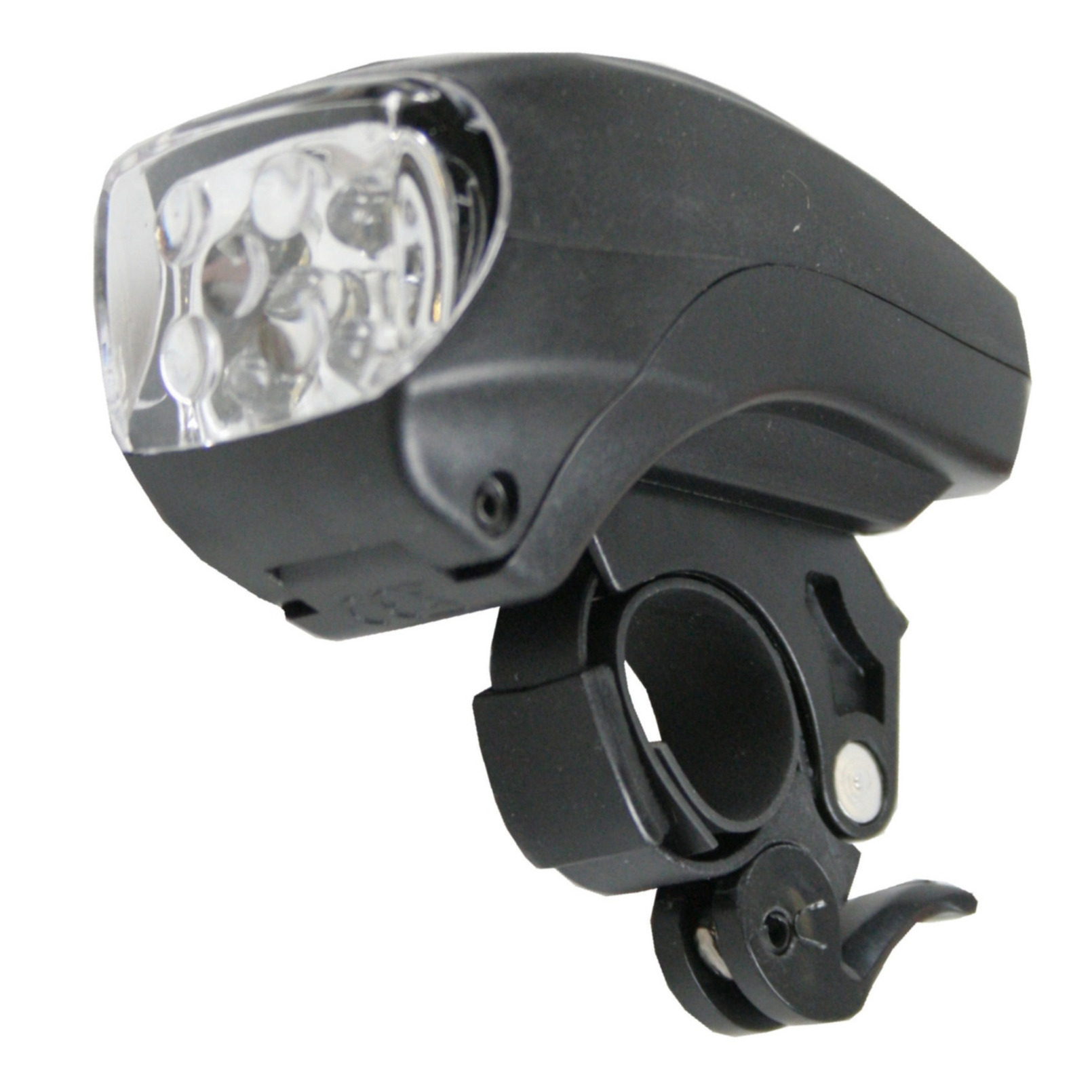 1x Fietskoplamp / voorlicht fietsverlichting zwart LED -