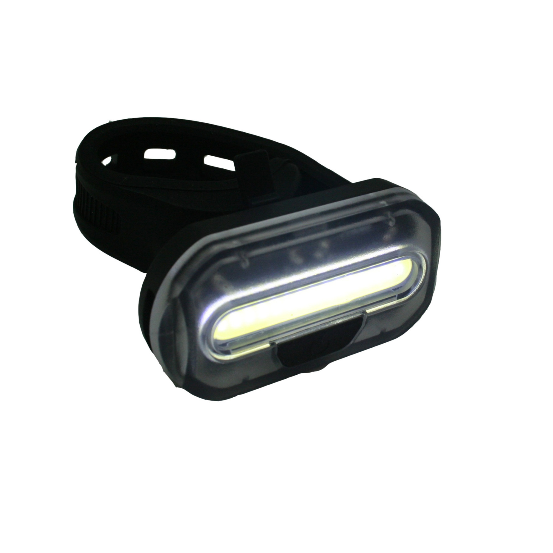 1x Fietskoplamp / batterij voorlicht / fietsverlichting COB LED met bevestigingsband -