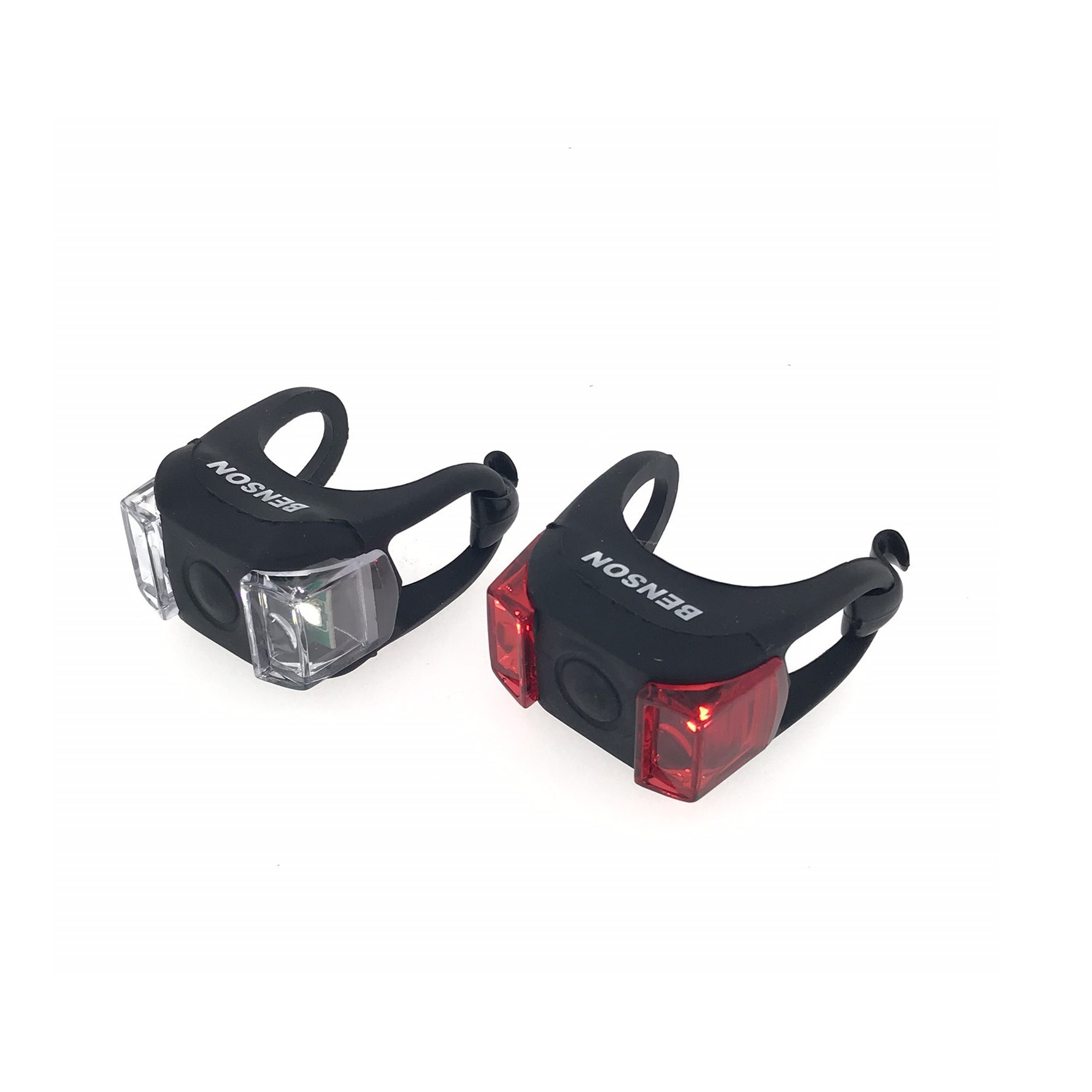 1x Fietslampjes set waterdicht voor / achterlicht 7 x 3 x 2 cm fietsverlichting -