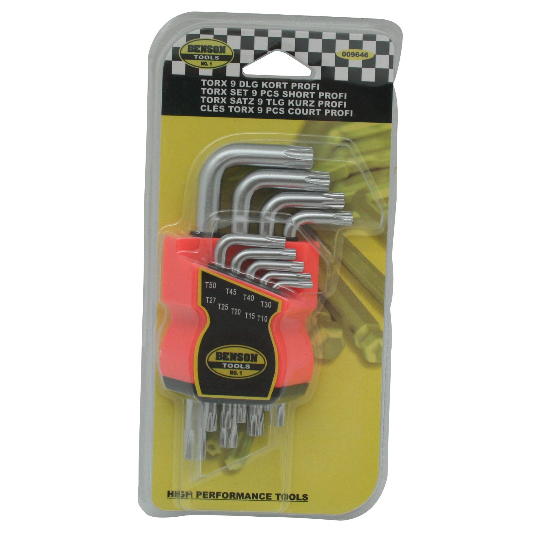 Torx 9-delige sleutelset / schroevendraaier set met houder -