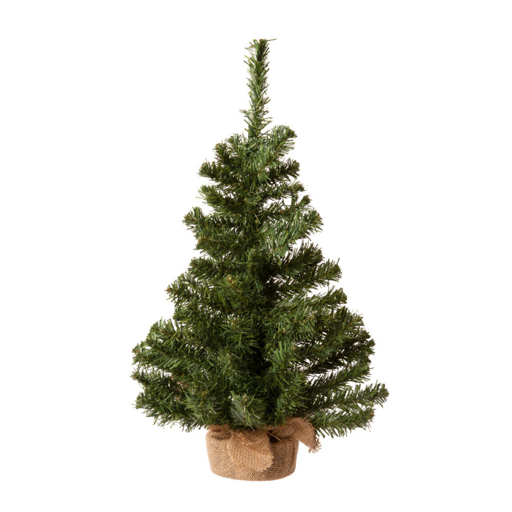 Everlands Kerstboom-kunstboom - in jute zak - 60 cm -