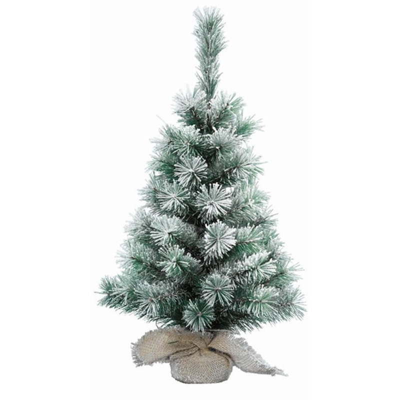 Mini kerstboom/kunst kerstboom besneeuwd 90 cm -