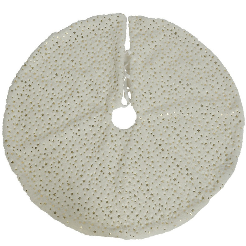 Kerstboomrok/kerstboom kleed wit van stof 90 cm -