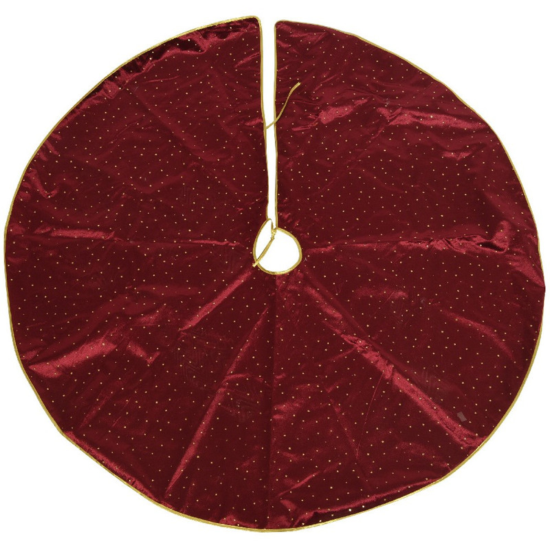 Kerstboomrok/kerstboom kleed velvet rood van stof 120 cm -