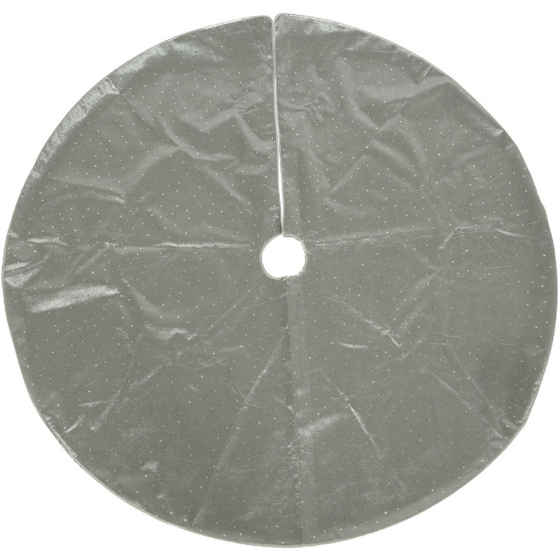 Kerstboomrok - zilver - D120 cm - polyester - kerstboom kleed - rok voor kerstboom -