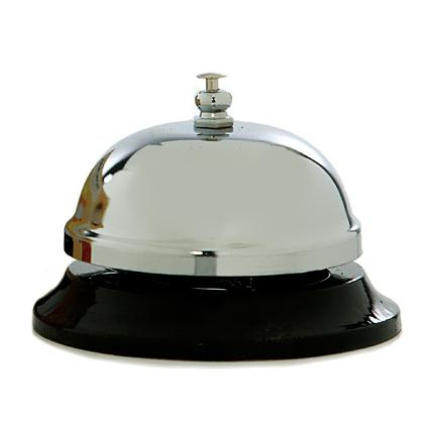 Cepewa ronde receptiebel / baliebel - zilver - 8,5 cm - metaal -