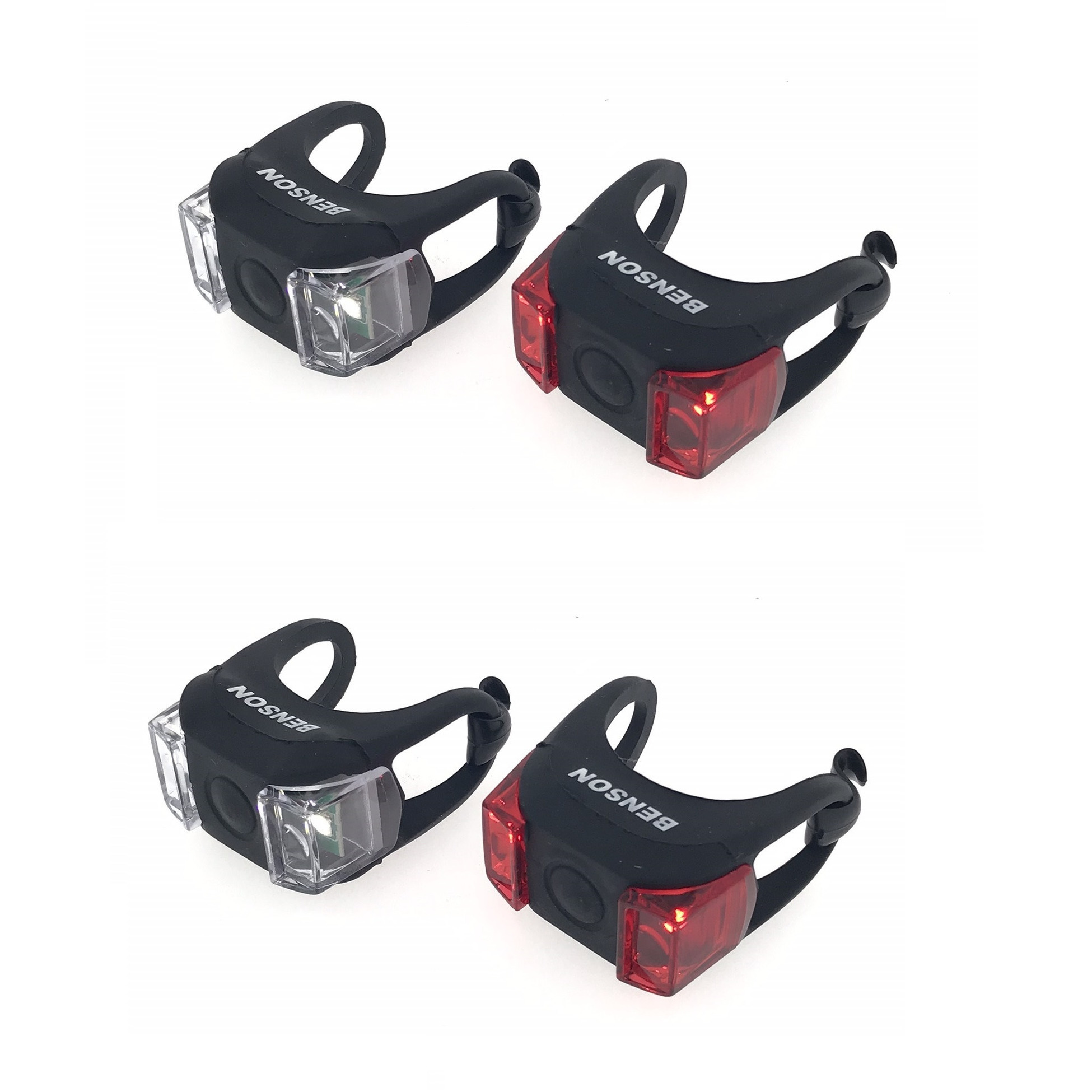 2x Fietslampjes fietsverlichting set waterdicht voor / achterlicht 7 x 3 x 2 cm -