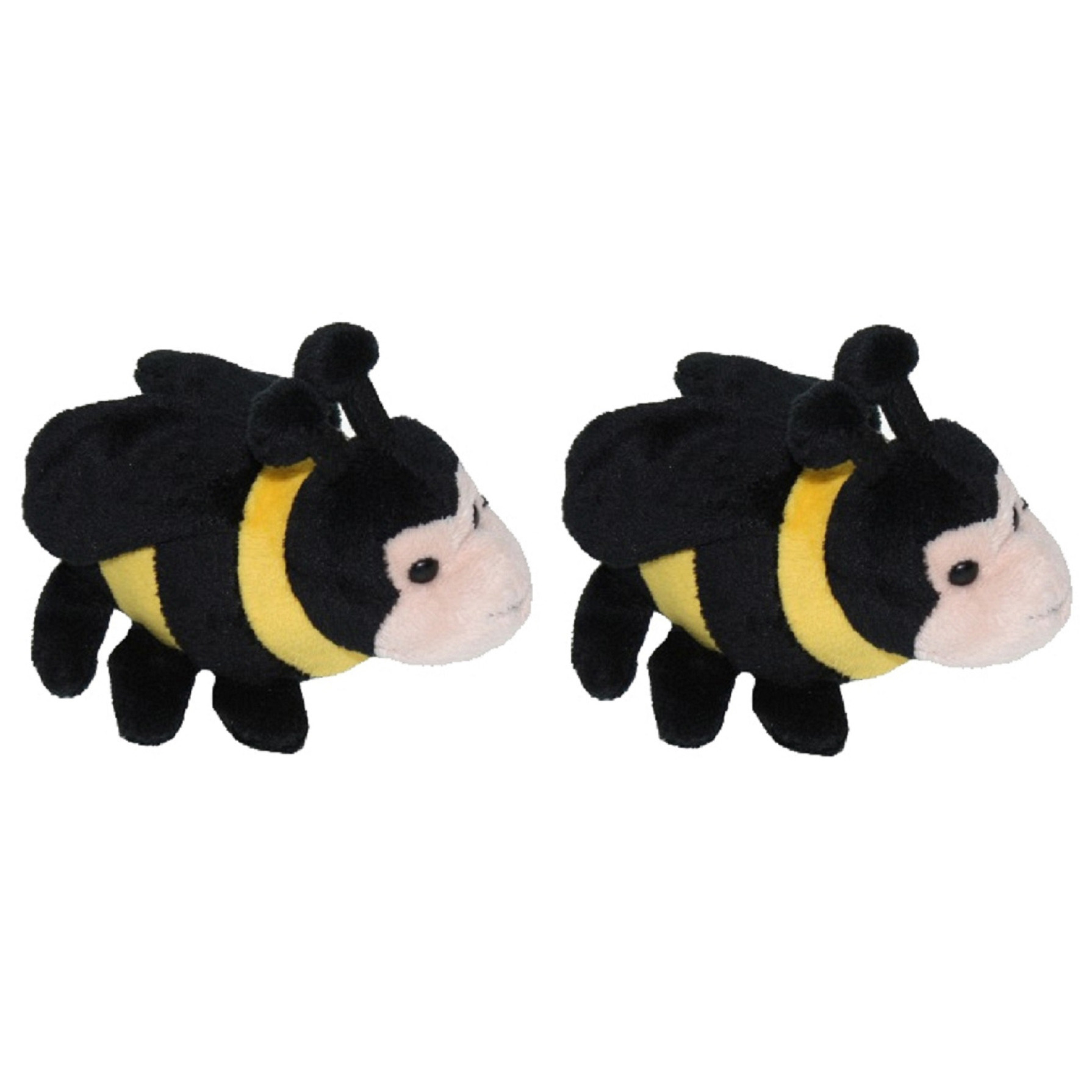 Set van 2x stuks pluche bijen knuffels 13 cm -