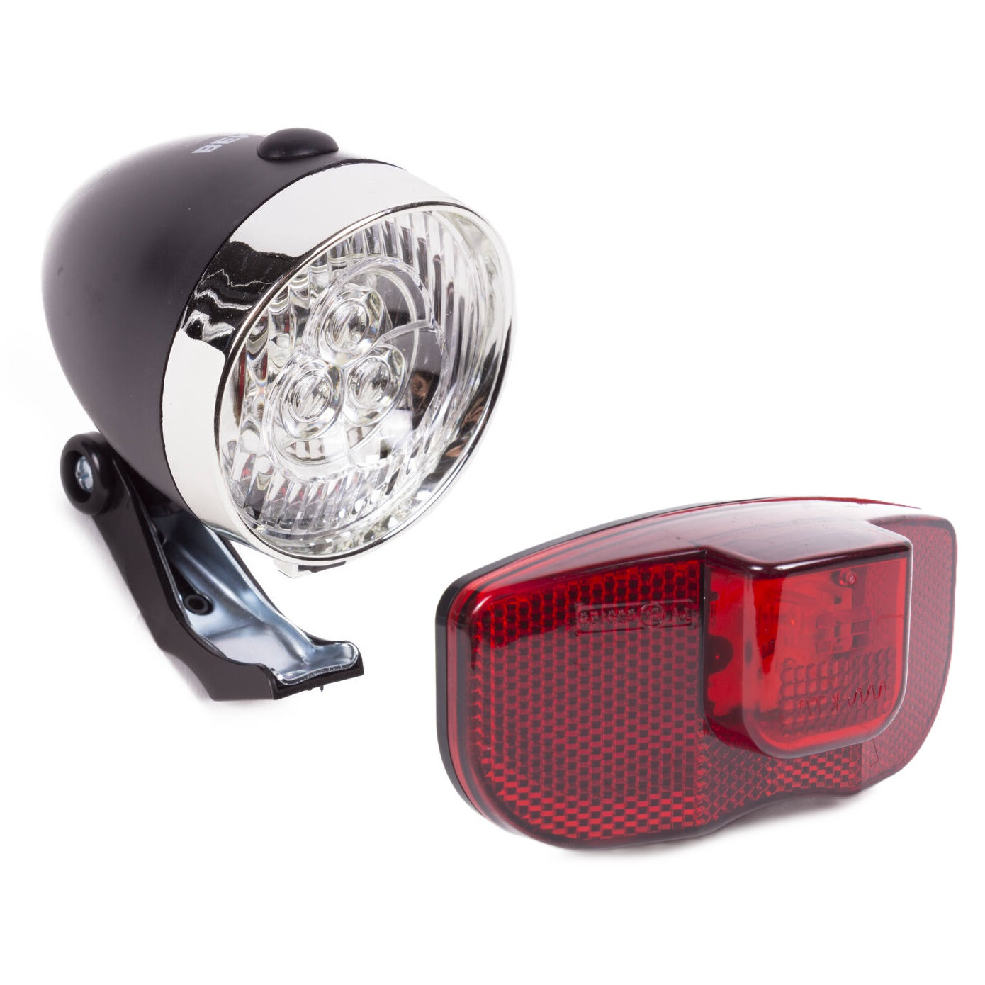 Fietsverlichting set - koplamp en achterlicht - met reflector - universeel - klassiek -