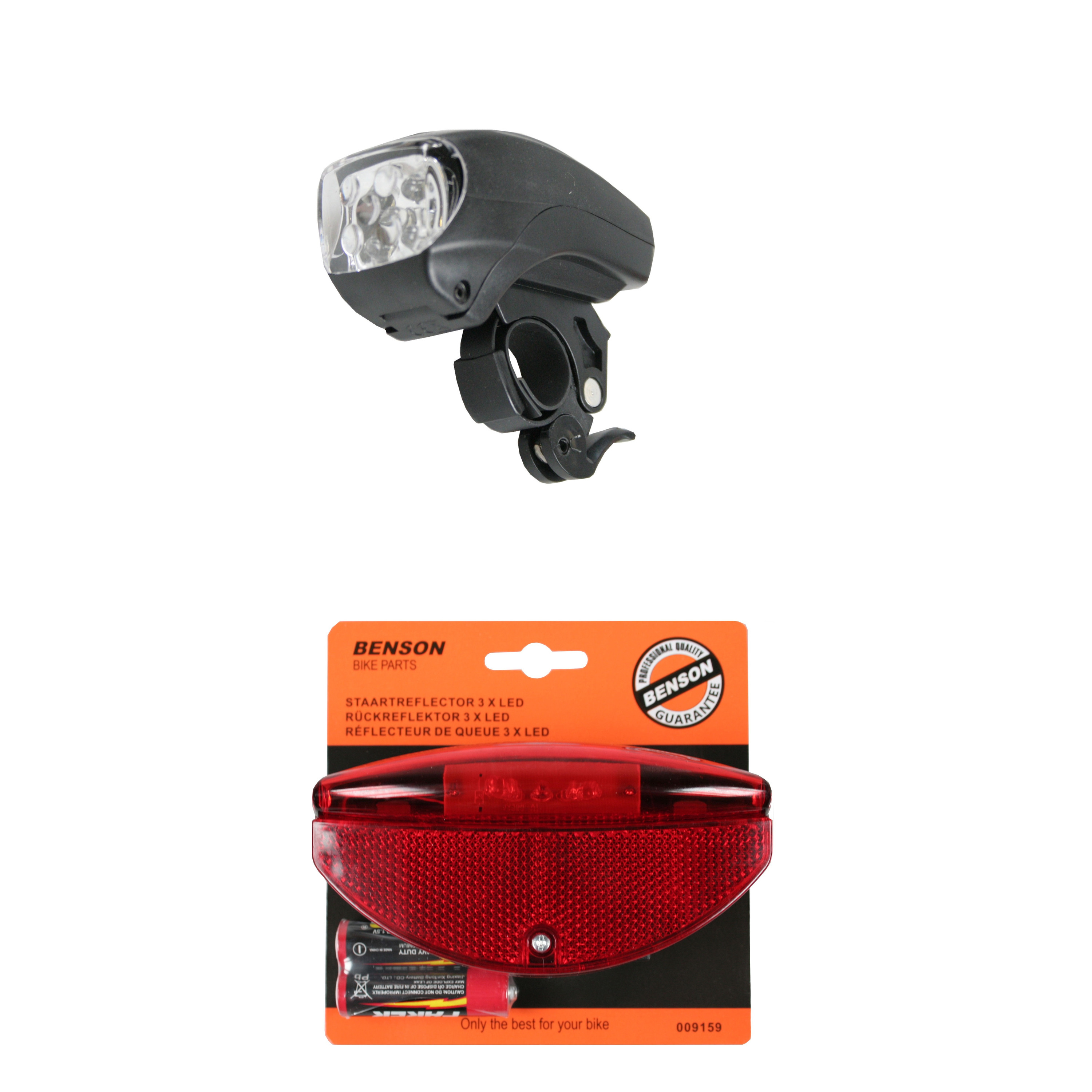 Fietsverlichting set universele fietskoplamp en achterlicht met staartstaartreflector -