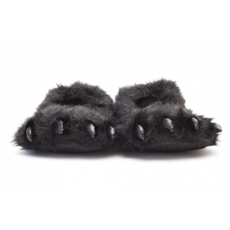 Dierenpoot pantoffels/sloffen beer voor volwassenen zwart 42/44 42/44 -