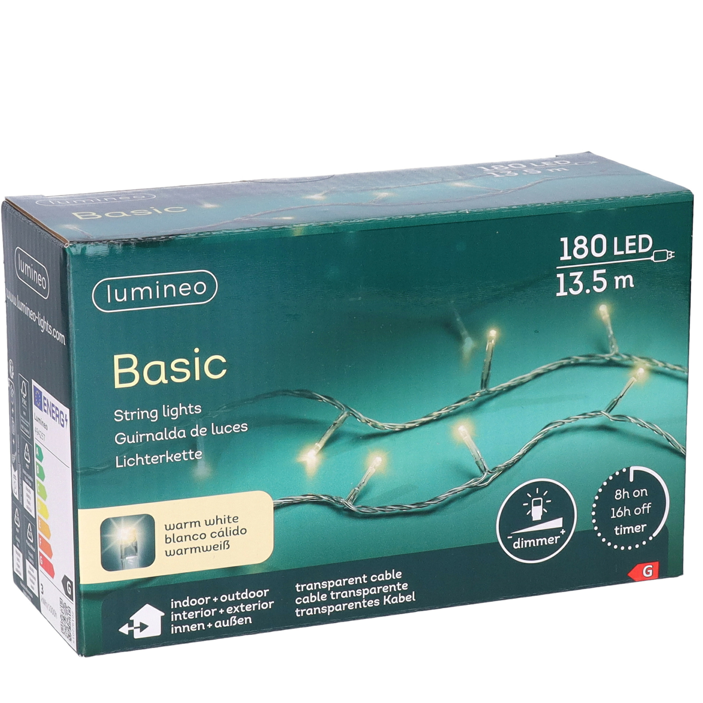 Kerstverlichting - lichtsnoer - warm wit - 13 m -