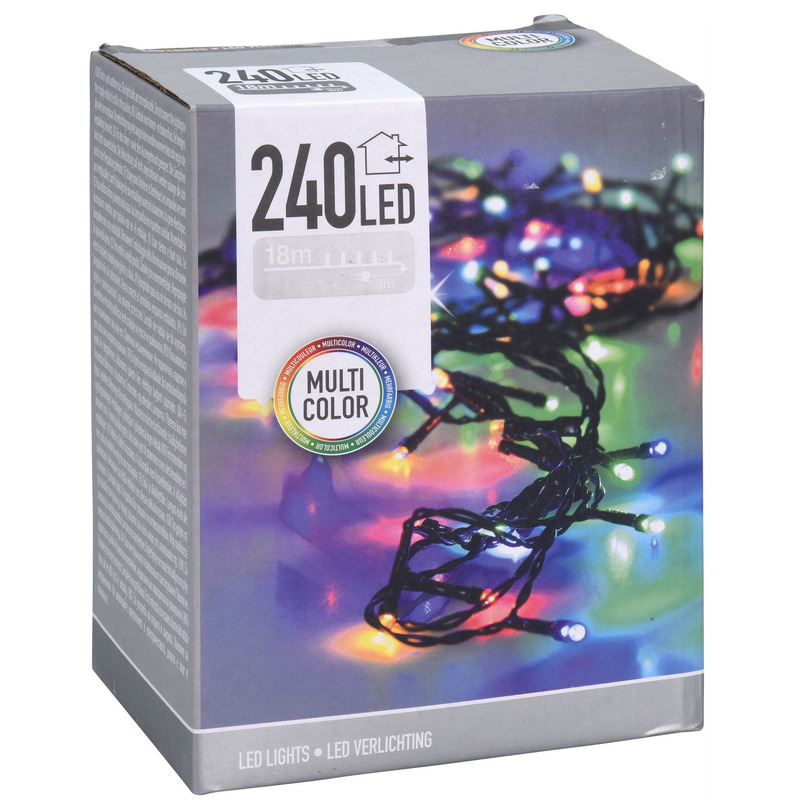 Kerstverlichting - lichtsnoer - gekleurd - 18 m - binnen/buiten -