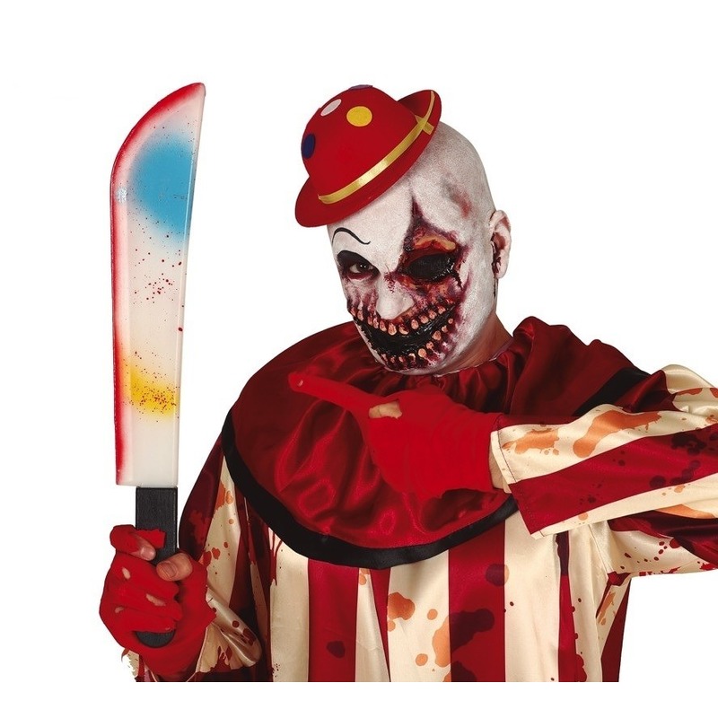Horror verkleed slagersmes/kapmes gekleurd 54 cm -