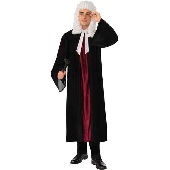 Zwarte/rode rechters/advocaten toga verkleed kostuum voor volwassenen - Carnavalskleding M/L (One size) -