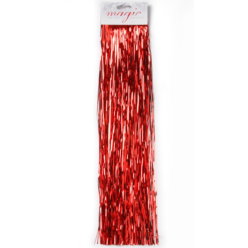 Engelenhaar - rood - 50 cm - lametta haar - folie - tinsel - kerstversiering -