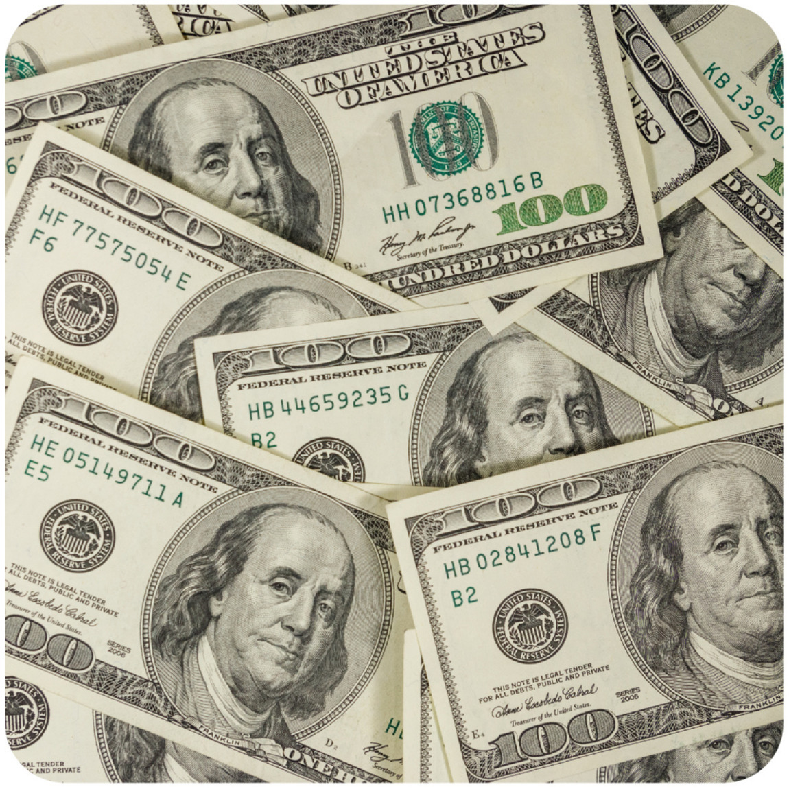 60x stuks Bankbiljetten onderzetters / bierviltjes van karton bank / geld thema biljetten -
