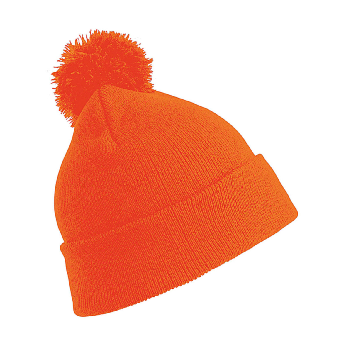 Warme wintermuts met pom pom voor kinderen - Oranje - Jongens/meisjes - 100% acryl -