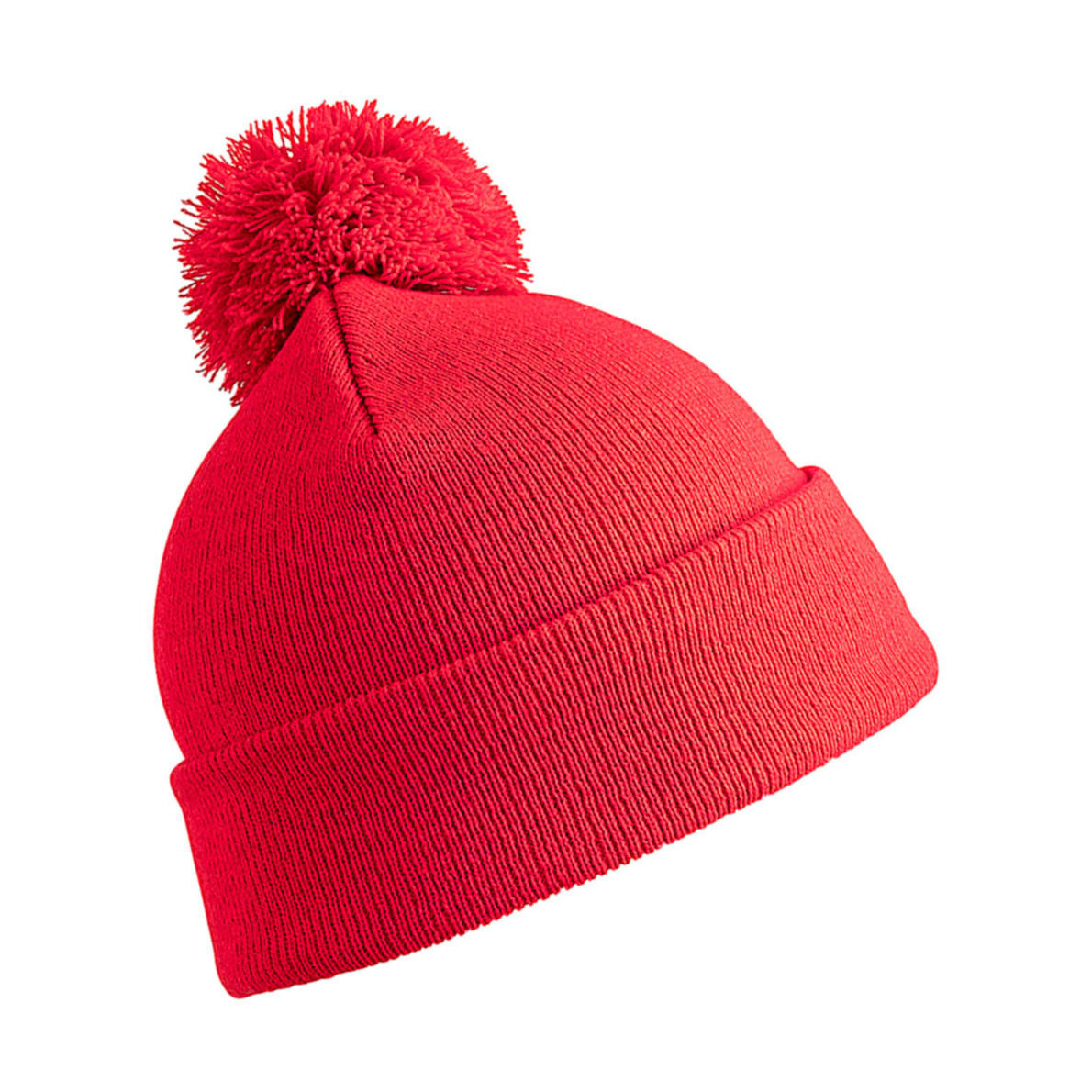 Result Wintermuts - met pom pom - rood - volwassenen - dames/ heren - muts - 100% acryl One size -