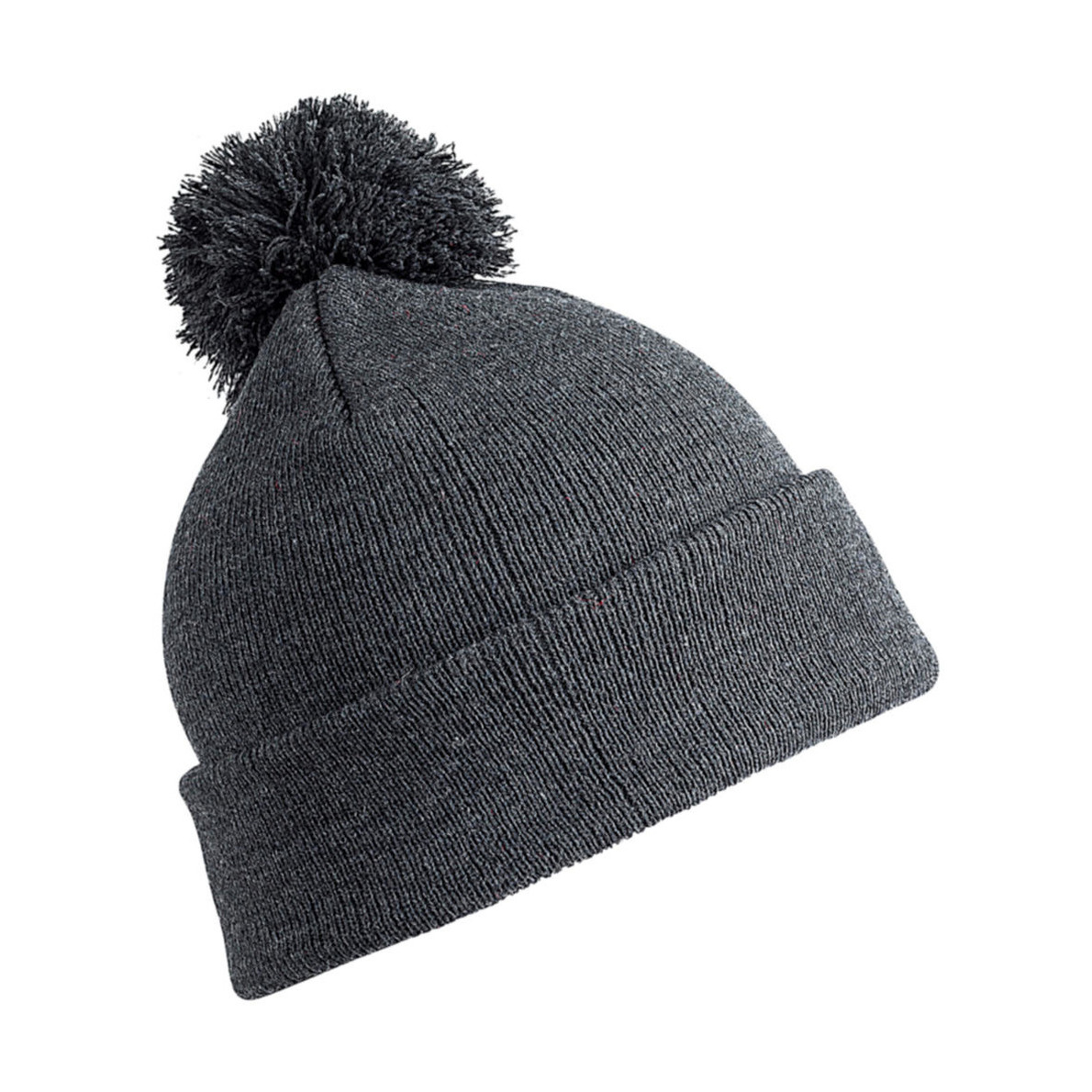 Warme wintermuts met pom pom voor kinderen - Grijs - Jongens/meisjes - 100% acryl -