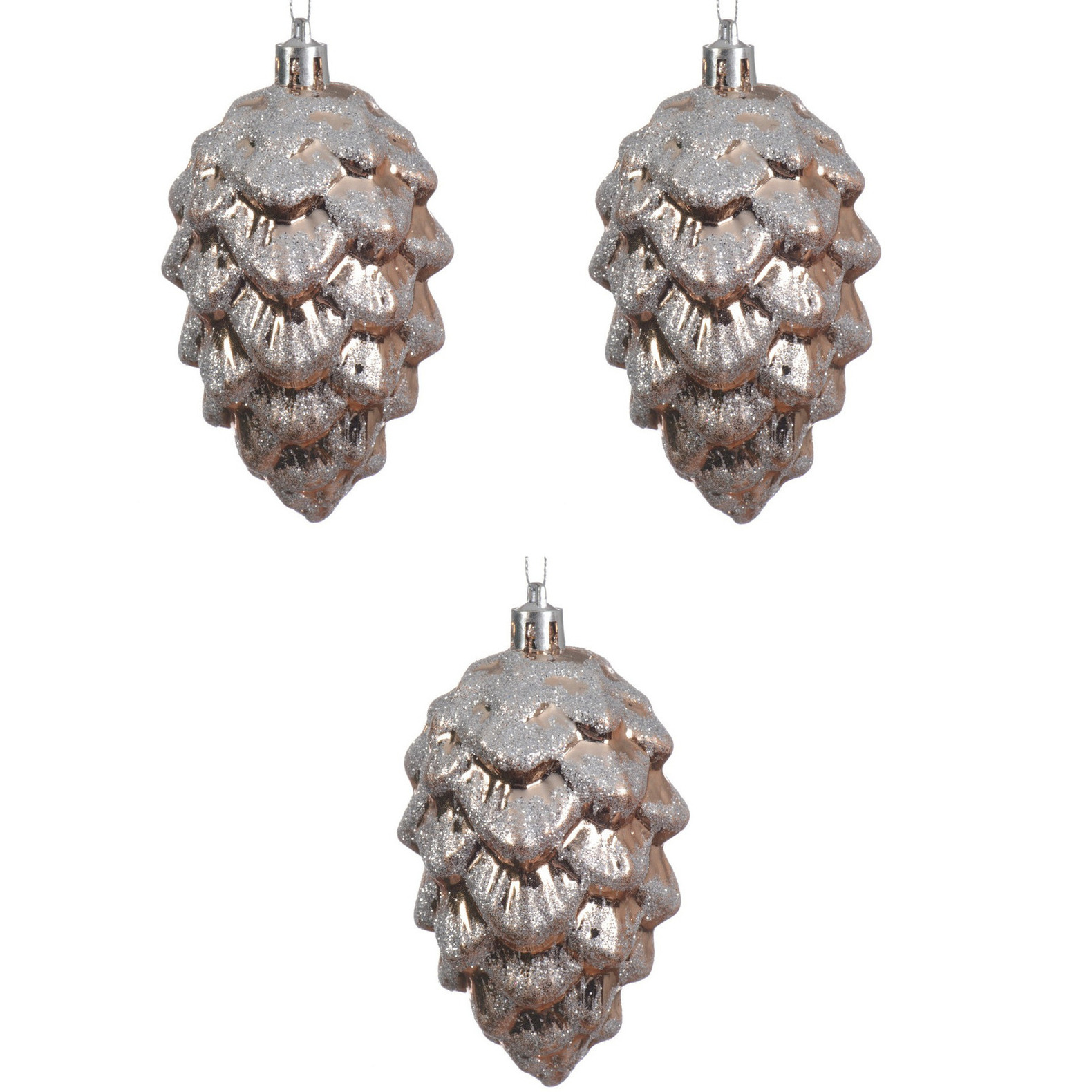 8x Kerstboomhangers bruine dennenappels 9 cm kerstversiering -