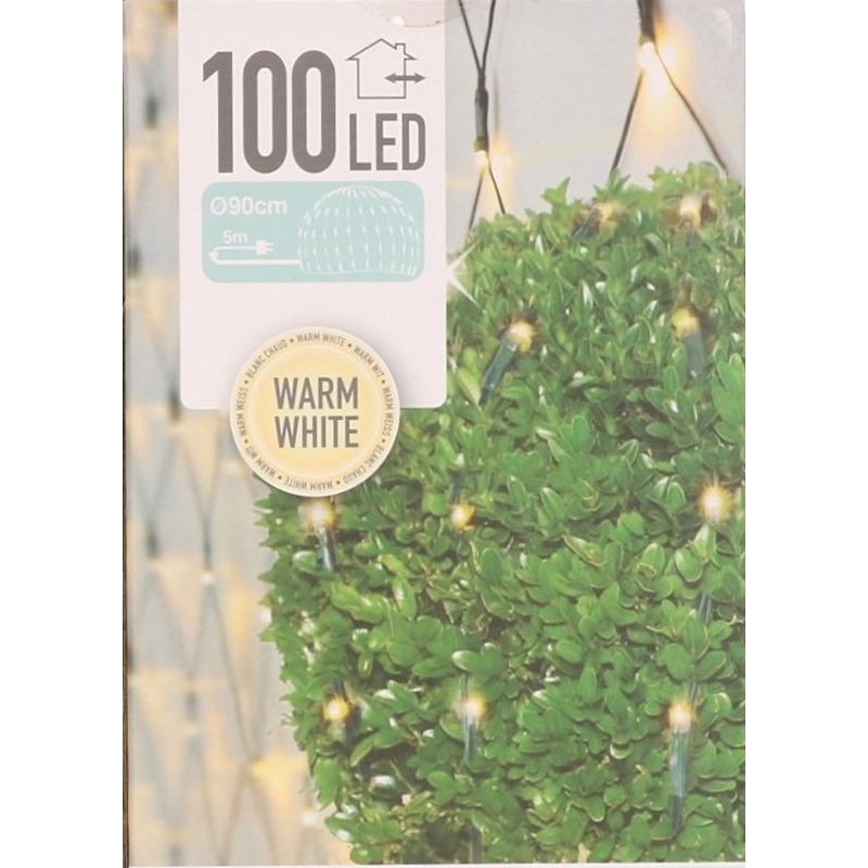2x Buxus Kerstverlichting warm wit binnen/buiten 90 x 90 cm -