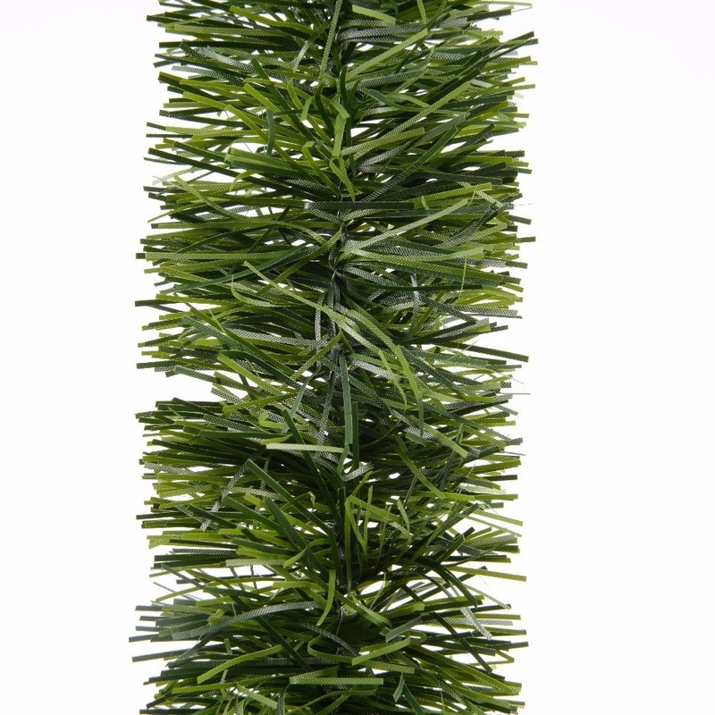 4x Groene dennen kerstslingers 270 cm kerstboom versieringen -