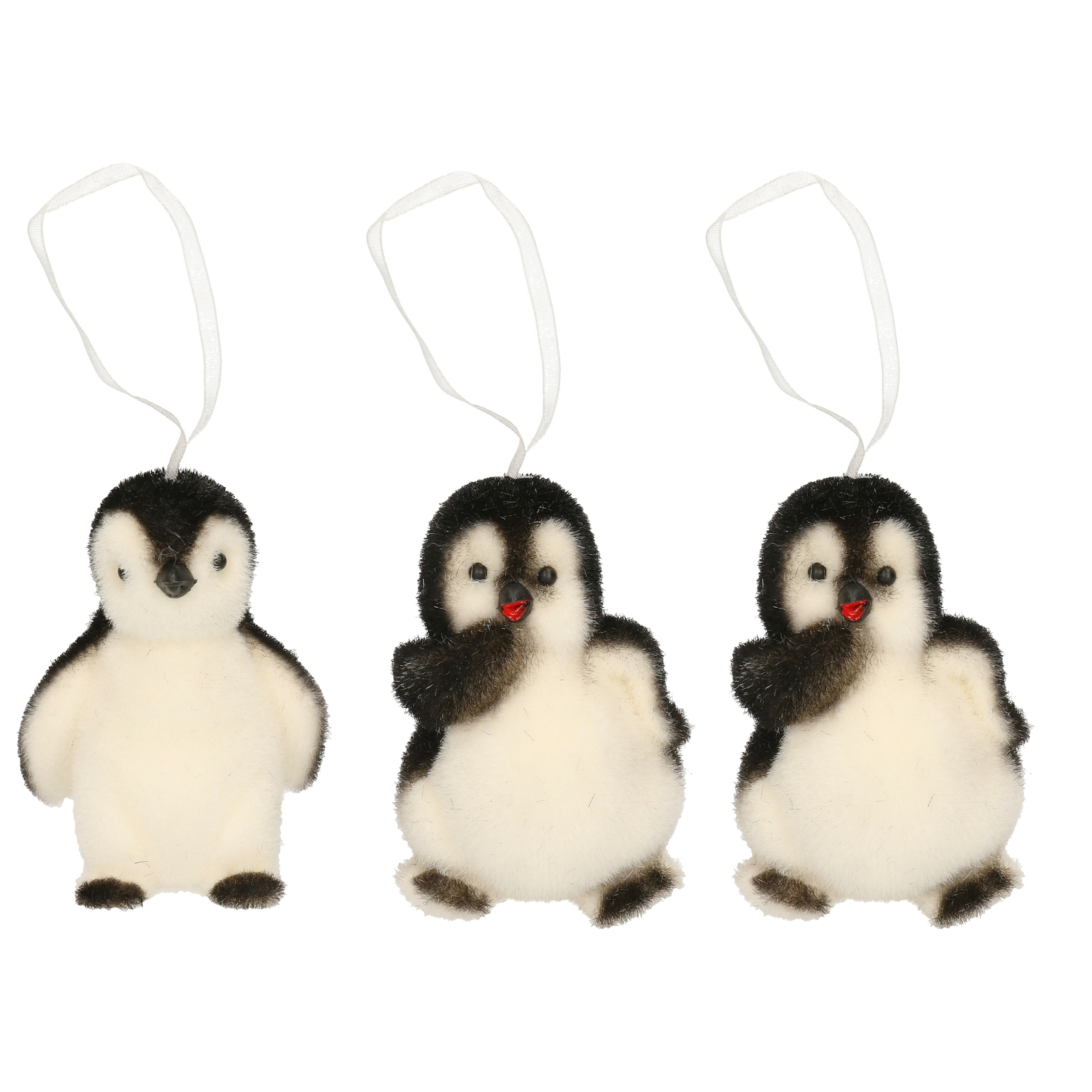 3x Kersthangers figuurtjes pinguin 9 cm -