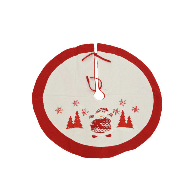Rode kerstboomrok kleed met sneeuwpop 90 cm -