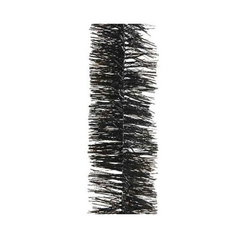 3x Zwarte kerstslingers 270 cm kerstboom versieringen -
