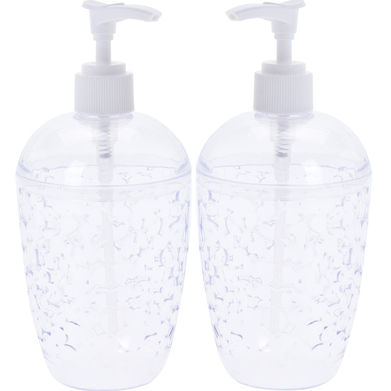 2x Transparante zeeppompjes met druppels 18 cm -
