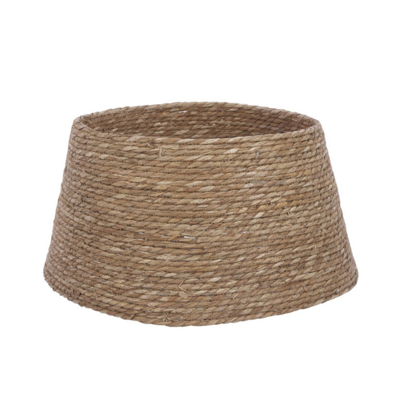 Kerstboomrok - rotan look - bruin - D50 x H26 cm - kerstboommand -
