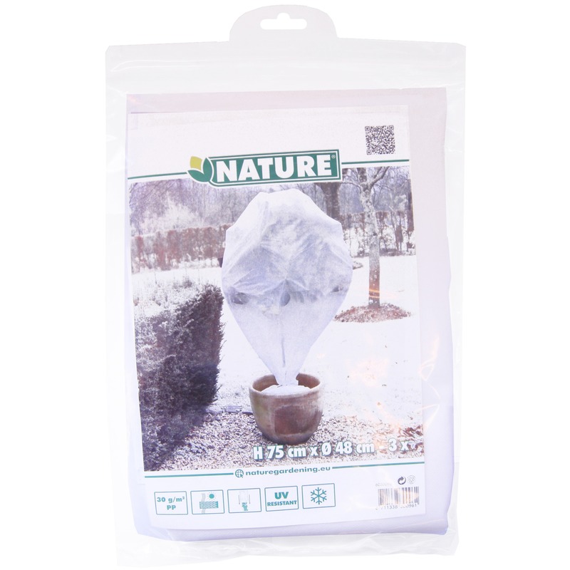 12x Plantenhoes wit 75 x 48 cm anti-vorst bescherming -