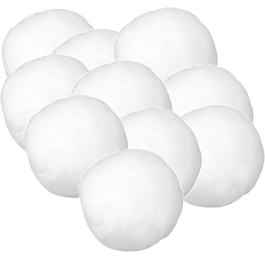 10x Witte kunst sneeuwballen 6 cm sneeuwversiering -