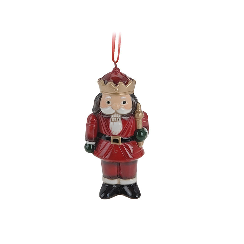 1x Kerstornamenten notenkraker hanger 8 cm -