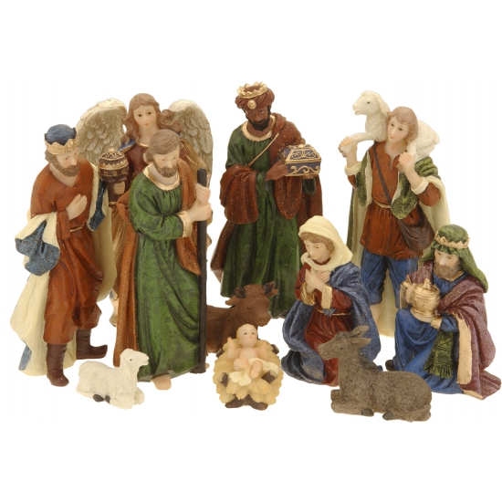 kerstbeelden - 11x - kerststal figuren - 10 cm -