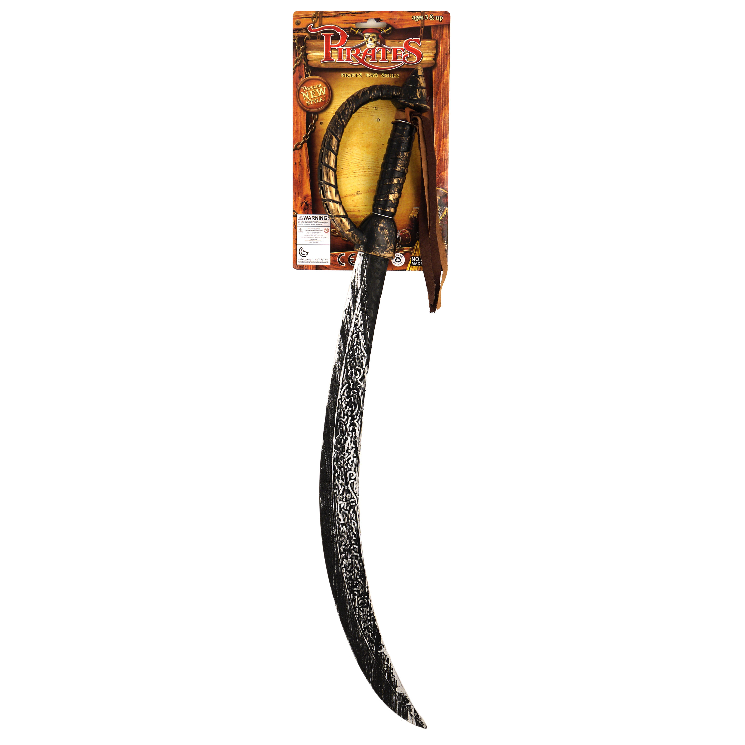 Piraten speelgoed verkleed zwaard zwart/goud 67 cm -