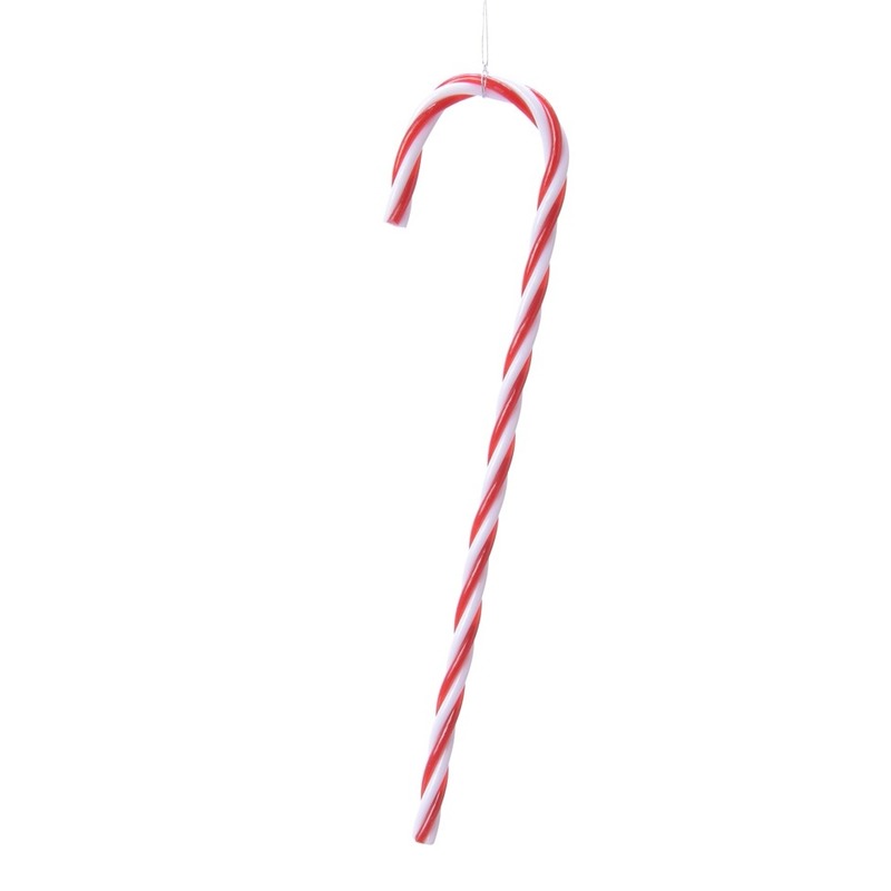 Zuurstokken - rood/wit - 6x  - hangers - 13 cm - kersthangers -